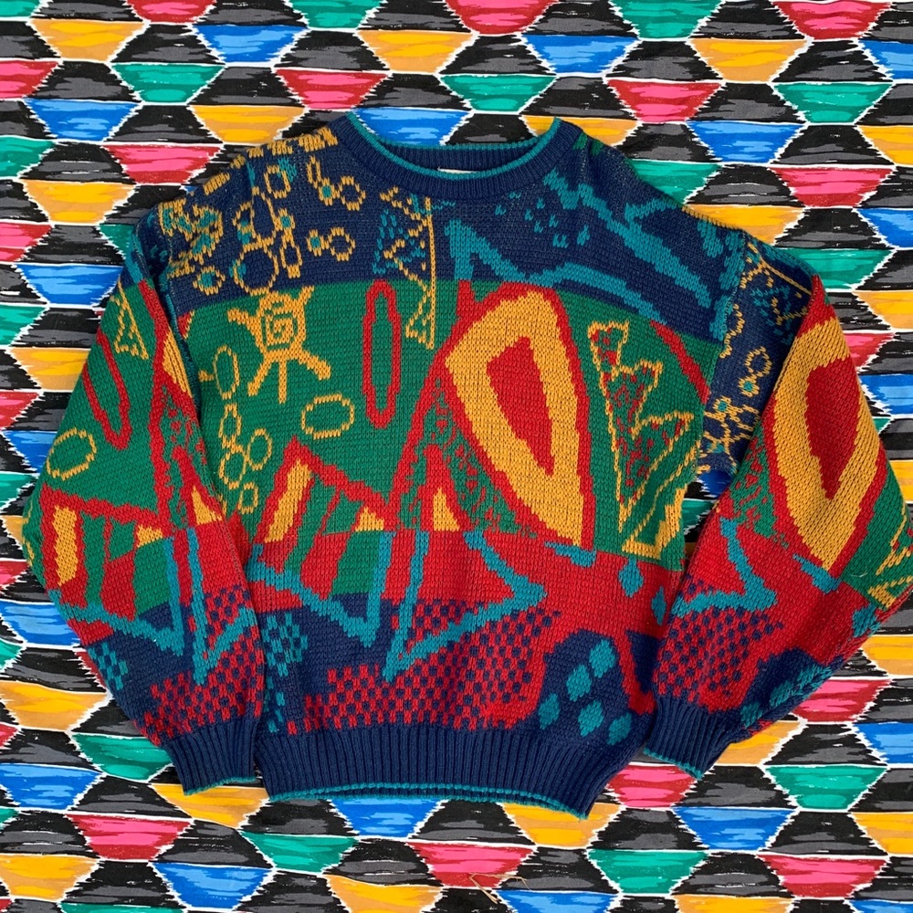 Vintage 90s Cross Color Sweater